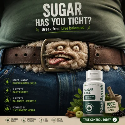 Ad creative for an ayurvedic blood-sugar supplement